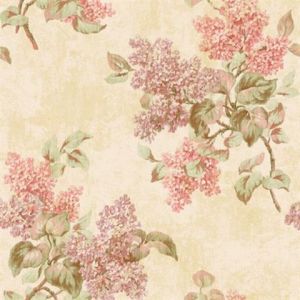 Seabrook Designs OF30701 Olde Francais Pink and Purple Calais Floral Wallpaper